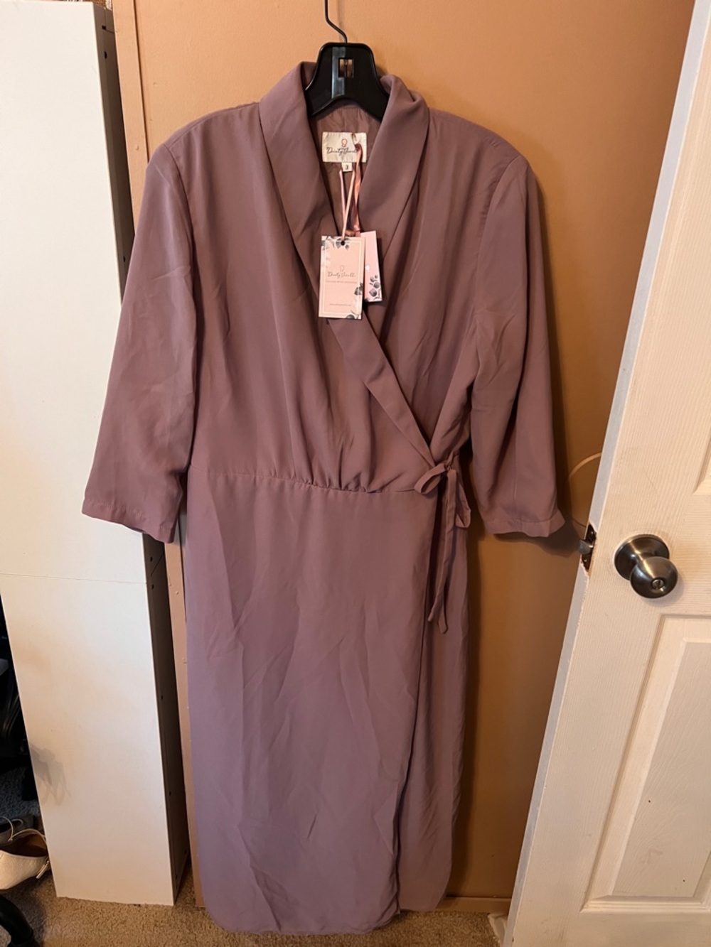 Dainty Jewells Mauve Wrap Midi Dress